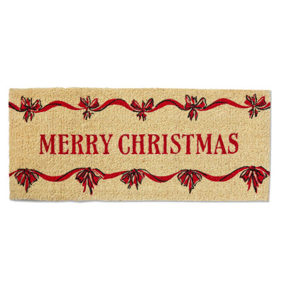  Merry Christmas Bows Estate Coir Mat