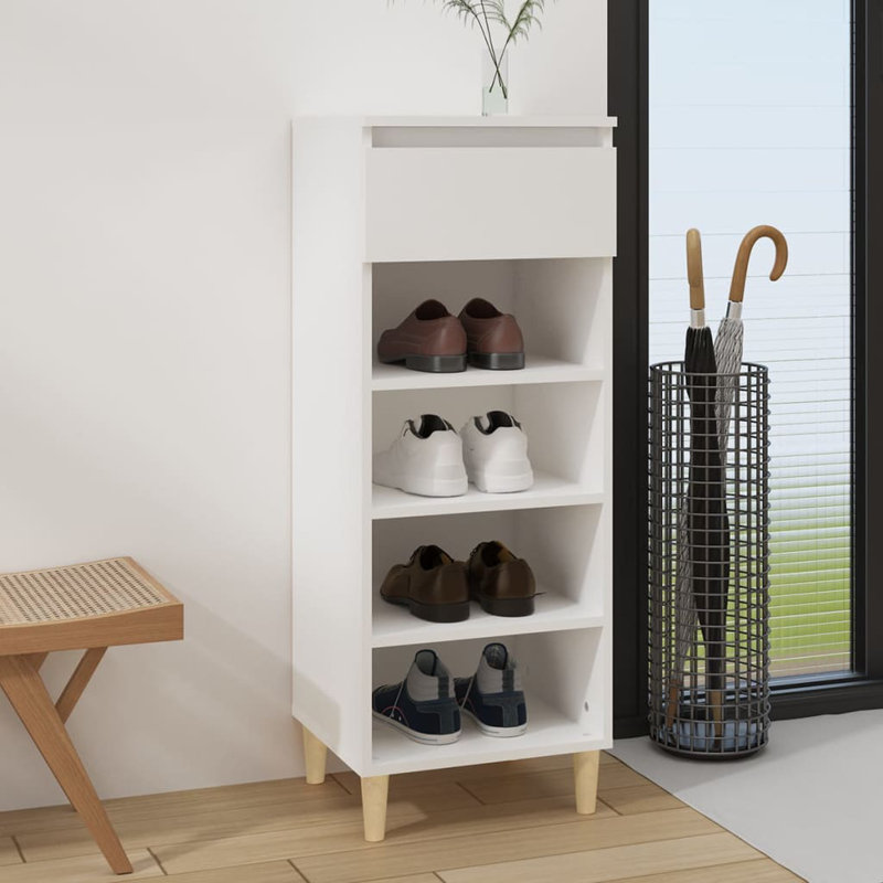 8 Pair Shoe Storage Cabinet, White