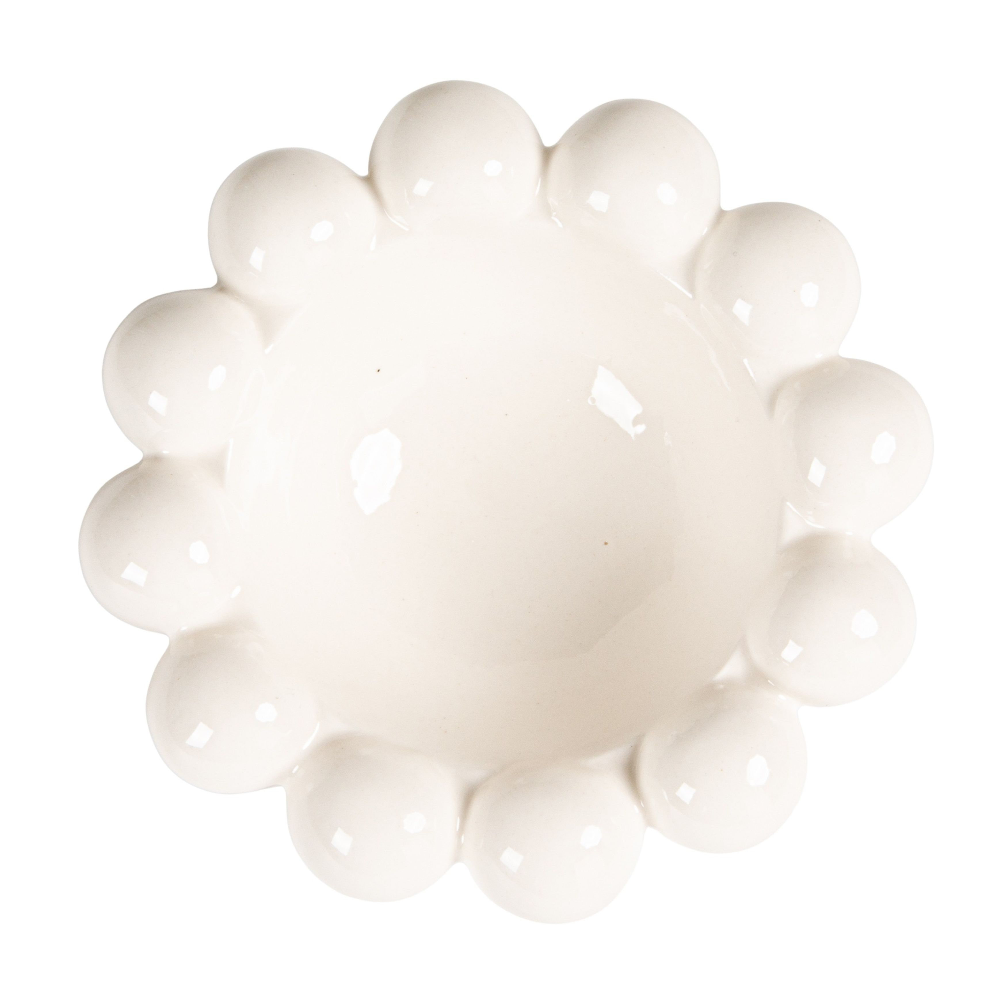 Dakota Fields Stoneware Bowl With Raised Dots, White | Wayfair