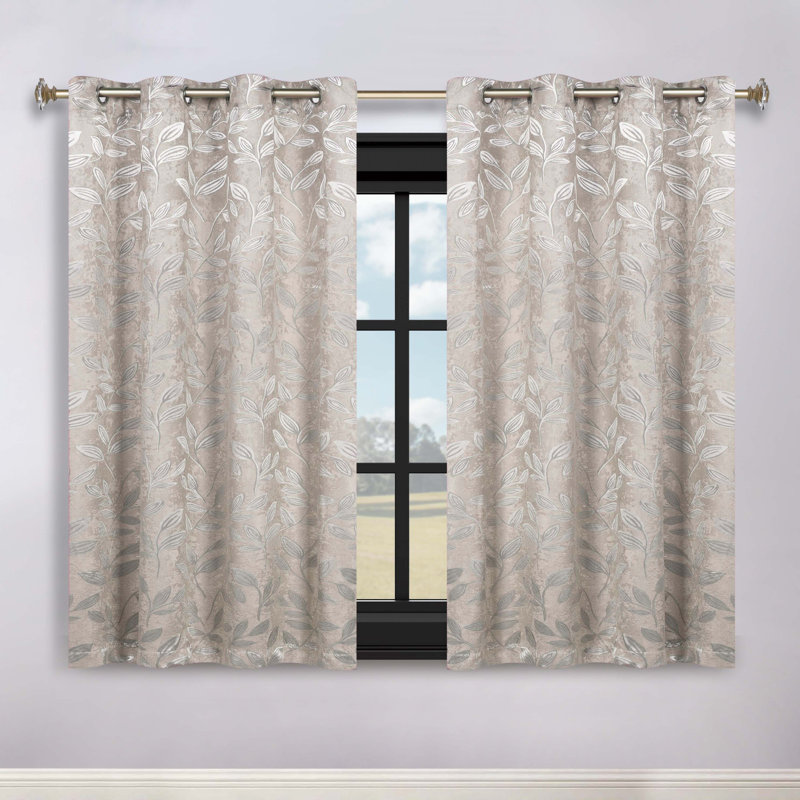 Panneaux de rideaux à passe-tringle en polyester Finklea, Ivoire ivoire, l 42 po x L 63 po