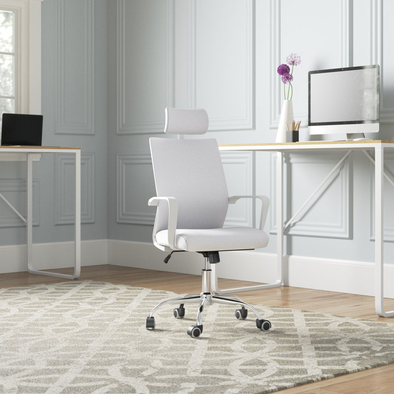 Chaise de travail en filet Johnathon, Blanc