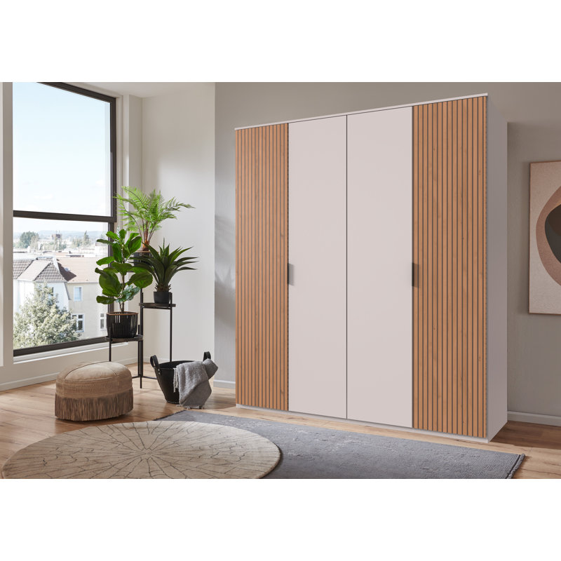 Nakeena 4 Door Manufactured Wood Wardrobe, Wood/White