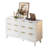 Gerius Fluted 6 Drawers Dresser, White-105517497