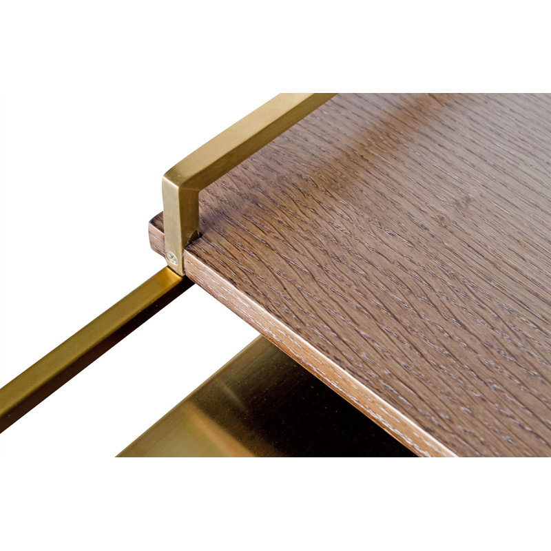 Architect End Table, Brushed Gold