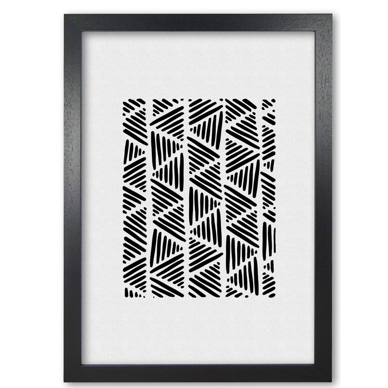 Black And White Abstract I - Print, Black Grain Frame, 85 cm H x 60 cm W x 5 cm D