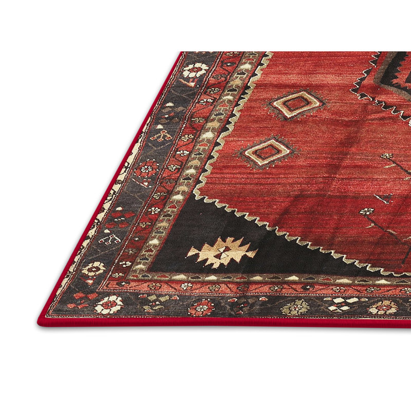 Tapis oriental oriental / noir / crème, Rectangle 7 pi x 9 pi