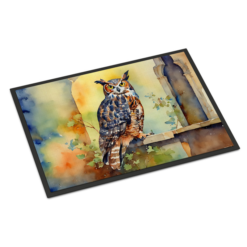 Great Horned Owl Doormat, L 24 po x L 36 po