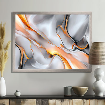 Ascending Marble Light Orange And Grey II - Abstract Marble Wall Art