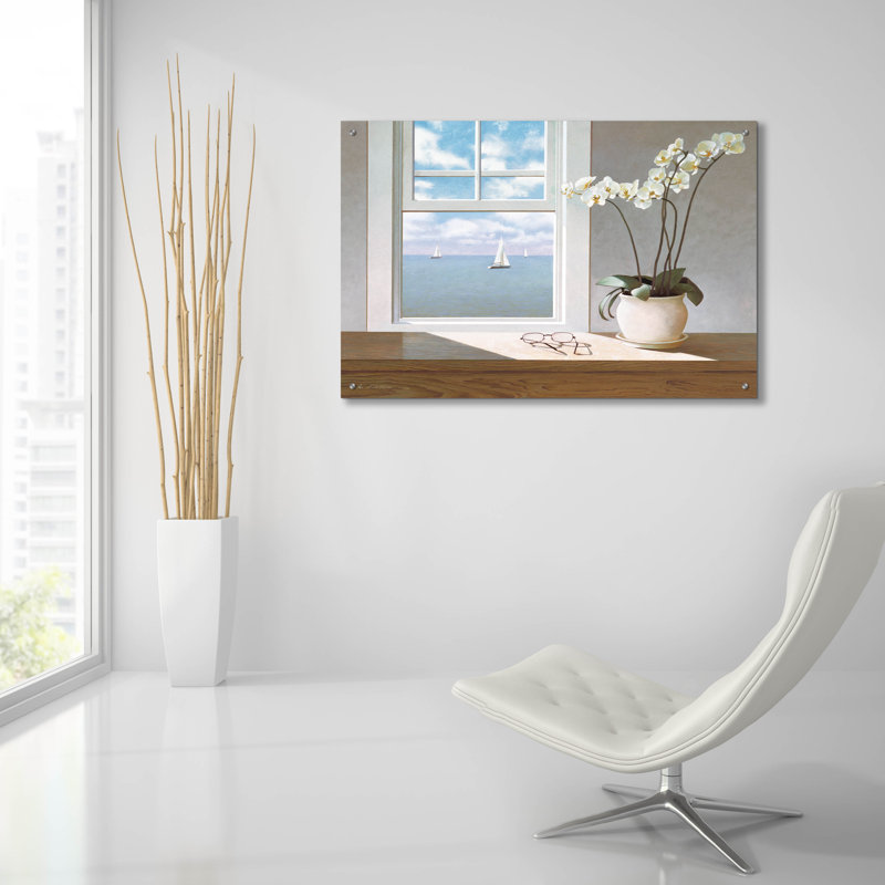 «Orchid» par Zhen-Huan Lu, art en verre acrylique Wal, H 24 po x l 36 po x P 0,2 po