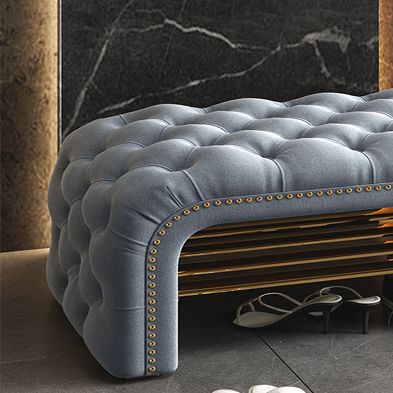 4 Pair Shoe Storage Bench, Sky Blue