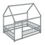 Lit double en bois pleine grandeur avec structure de toit-1177913871