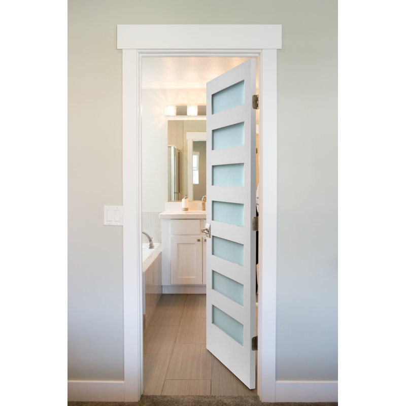 Porte standard en verre satiné, 28 po x 80 po, Gauche