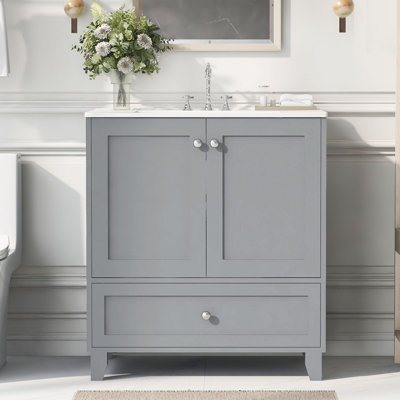 30" Premium Bathroom Vanity Set with Ceramic Sink