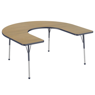 60" x 66" Horseshoe T-Mold Activity Table with Adjustable Legs