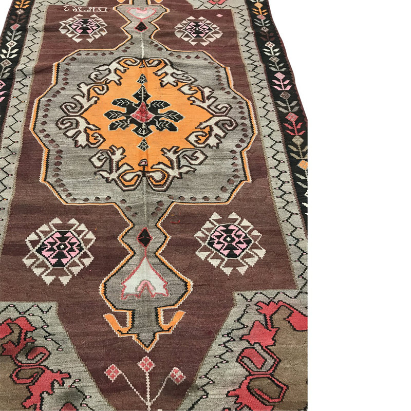 Ghelim One-of-a-Kind Wool Black/White/Brown/Beige Rug