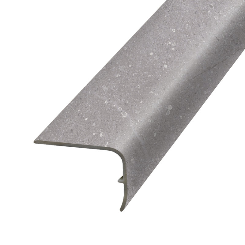 Nez de marche en plastique de 1,3 po d'épaisseur x 1,88 po de largeur x 78,75 po de longueur, Marbre Greystone