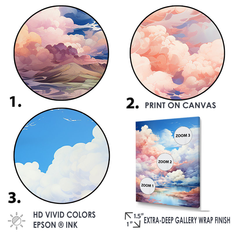 «Clouds Caress Minimalist Horizon I» sur toile, Cadre naturel flottant, H 20 po x l 12 po x P 1 po