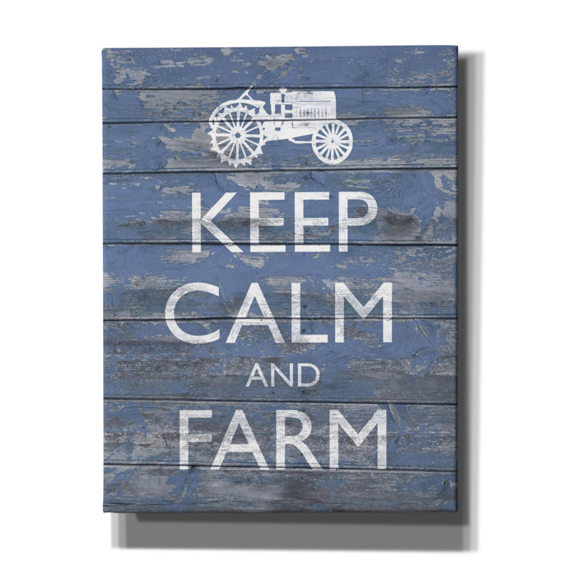 Toile épique Graffiti «Keep Calm & Farm 1» par Alonzo Saunders, 26 po x 34 po, H 34 po x l 26 po