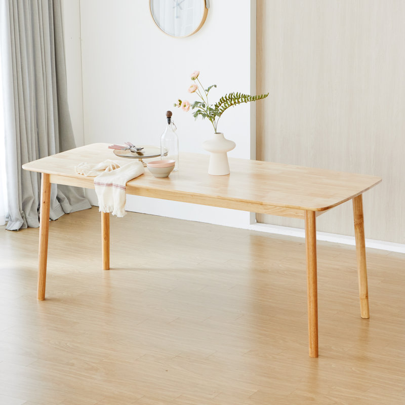 Table de salle à manger en bois d'hévéa massif 70,9 "Husno, Naturel
