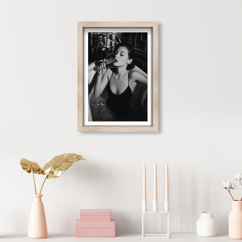 Darkened Glow Print by Oliver Gal, 55.5"H x 37.5"W, Natural Oak Shadowbox