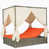 Orange Cushion/Brown Frame