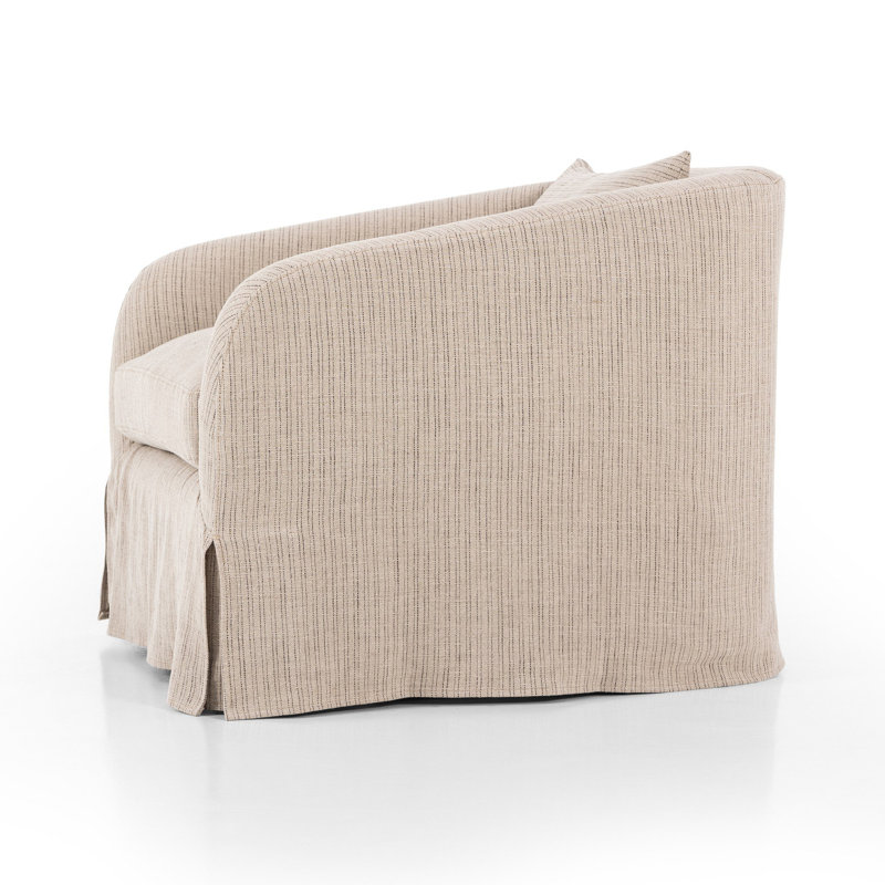 Topanga Slipcover Swivel Chair-Laine Flint