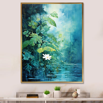 «Blue Tropical Plants Mirage 4 - Jungle», art mural