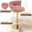 Ensemble de 4 tabourets de bar George avec dossier rembourré en velours tissé, tabourets de comptoir réglables en hauteur, tabourets de cuisine pivotants pour îlot de cuisine, bar, rose-1652125574-1652125572