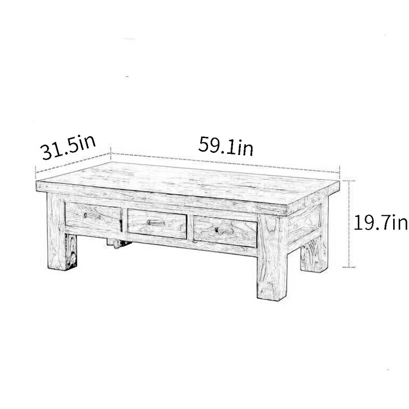Simple elm coffee table