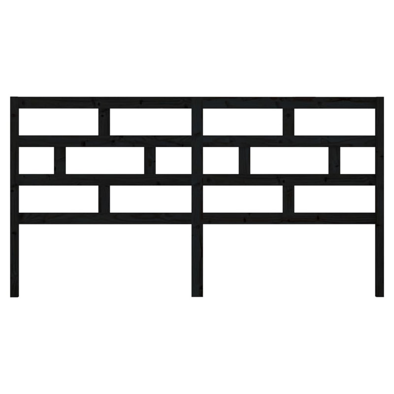 Macintyre Solid Wood Slat Headboard, 100cm H x 206cm W x 4cm D, Black