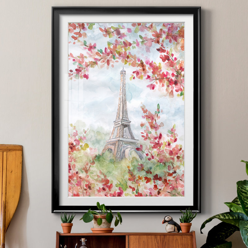 Printemps à Paris - Cadre photo, reproduction d'art sur papier, Papier noir, H 26,5 po x l 36,5 po x P 1,5 po