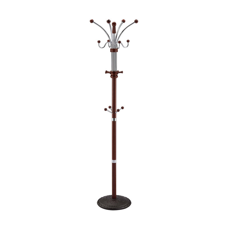 Totton Composite Wood Freestanding Coat Rack, Cherry