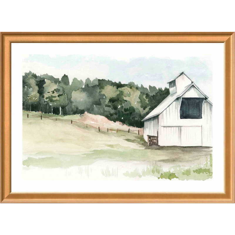 «Barn III» par Jennifer Paxton Parker - peinture encadrée, Or antique, H 26,86 po x l 36,86 po x P 0,85 po