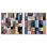 Ensemble de décorations murales colorées sur toile Colorblock Stitches par Art Remedy, cadre argenté, 20 x 20
