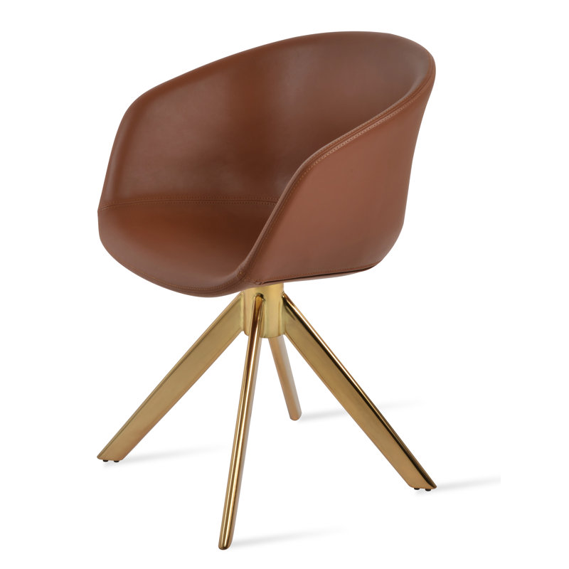 Fauteuil Tribeca, Similicuir gris, Or