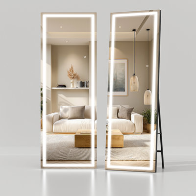 Modern & Contemporary Lighted Full Length Mirror with Temepered Glass & 3 Years Warranty