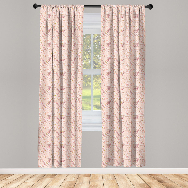 Panneau coulissant semi-diaphane avec passe-tringle Cherry Blossom, 28 po x 84 po