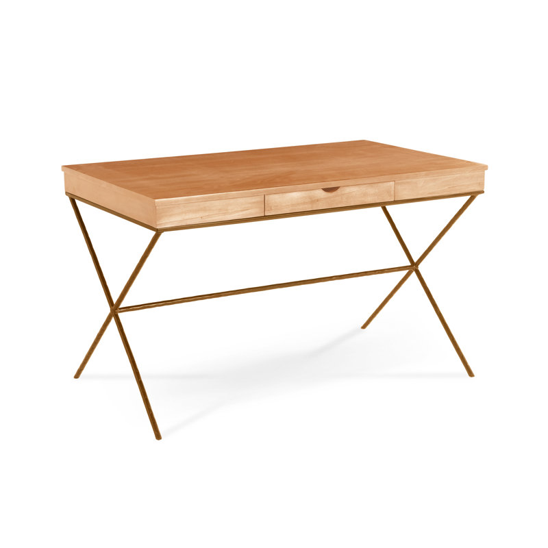 Bureau debout en bois massif Abbott, Récoltes, Couche transparente