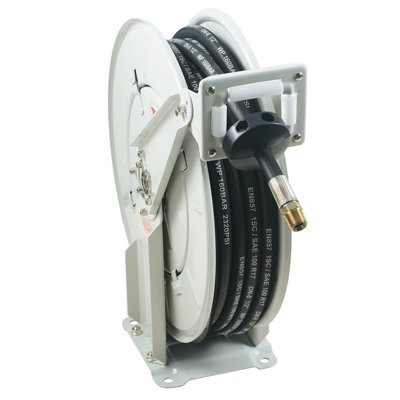 Fuel Hose Reel, 1/4"" x 50', Extra Long Retractable Grease Hose Reel, Spring Driven Auto Swivel -  VEVOR, CYRGJP50FT14AJ2WTV0