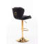 Ensemble de 2 tabourets de bar, avec repose-pieds chromé et base pivotante à hauteur réglable en velours + tabouret de bar simple Golden Leg
