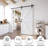 Luxdecor 36in x 84in Paneled Manufactured Wood White Primed Barn Door with Installation Hardware Kit 6.6FT in White