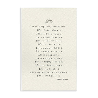 «Uplifting Inspirational Mother Theresa Life Quote Simple Botanical» par Amy Brinkman - impression