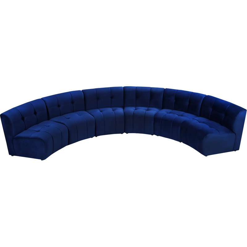 Jedson Velvet Sectional Symmetrical, Navy Velvet