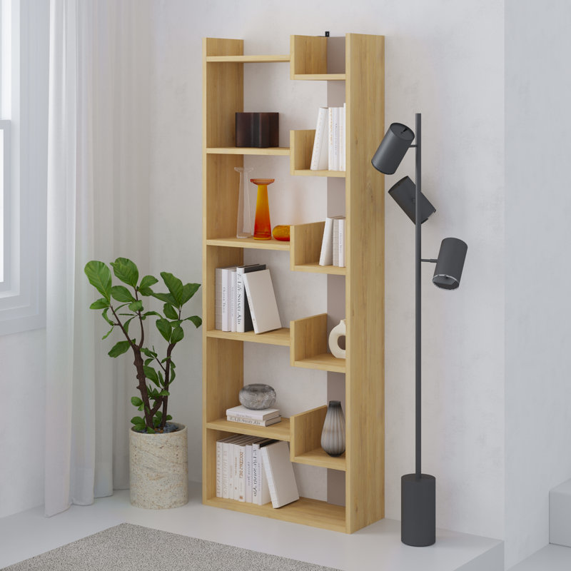 Kara 5-Tier Freestanding Bookcase for Home and Office Storage, Brown, 162cm H x 69cm W x 22cm D