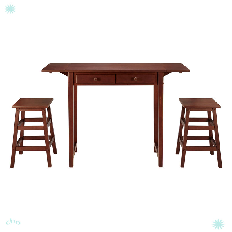 Ensemble de table de déjeuner avec îlot de cuisine 3 pièces
