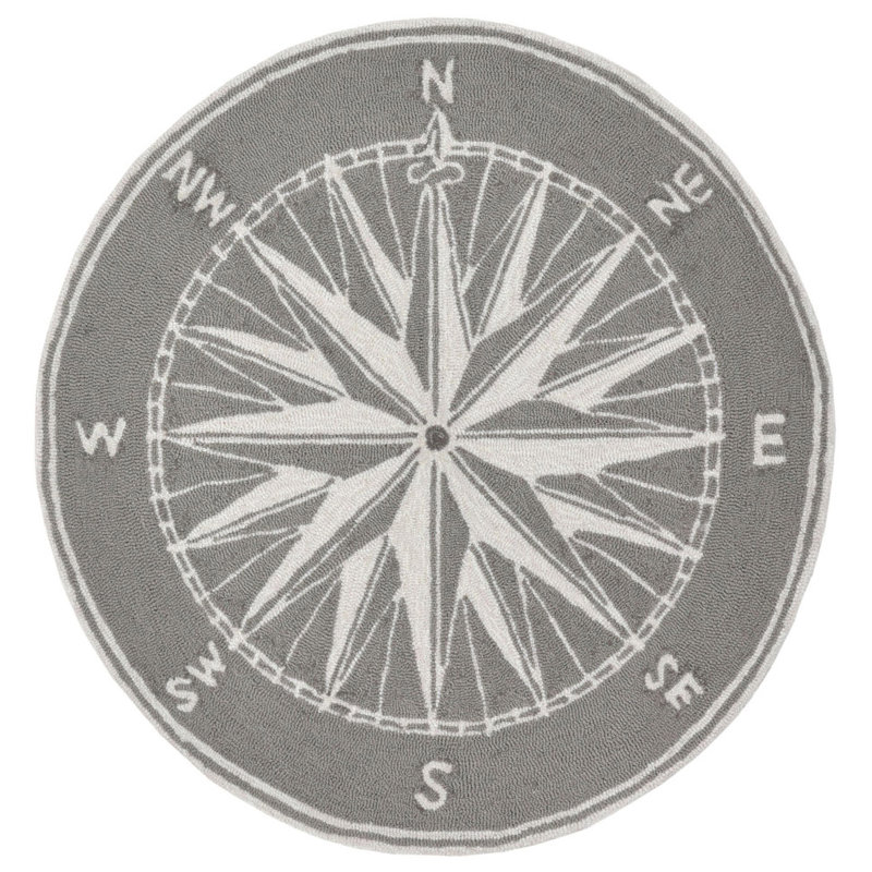 Shelborne Tufted Kitchen Mat, Round 3', Gray