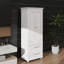 Armoire de rangement haute avec deux tiroirs pour la salle de bain ou le bureau, tablettes personnalisables