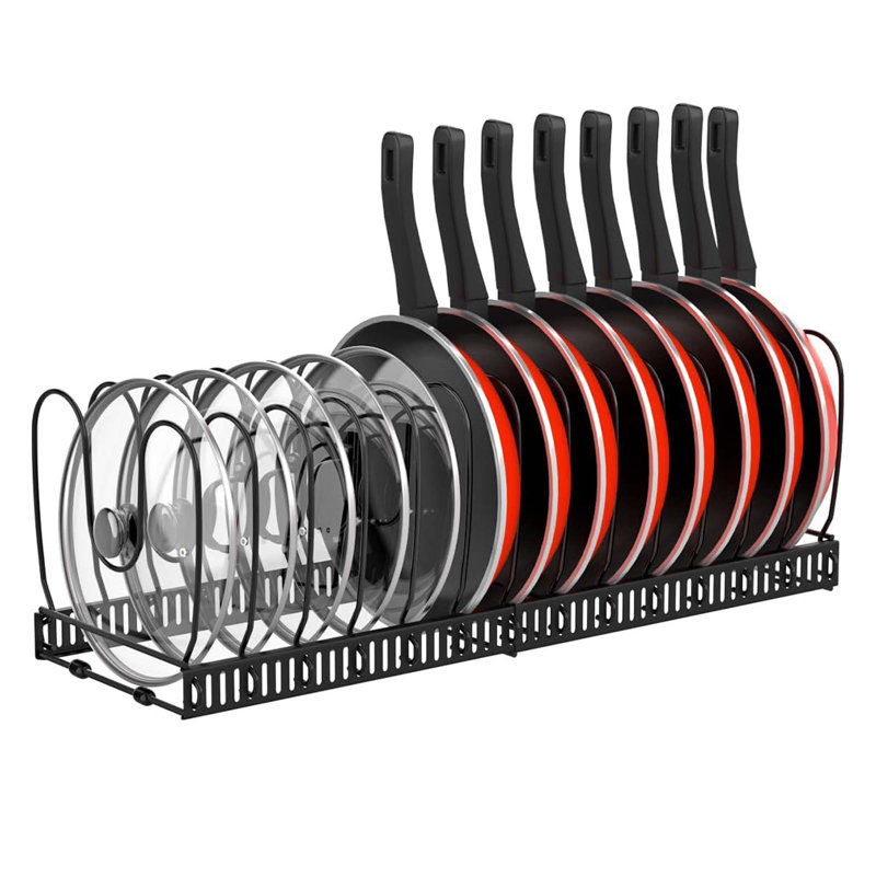 Support à casseroles extensible avec 14 séparateurs réglables