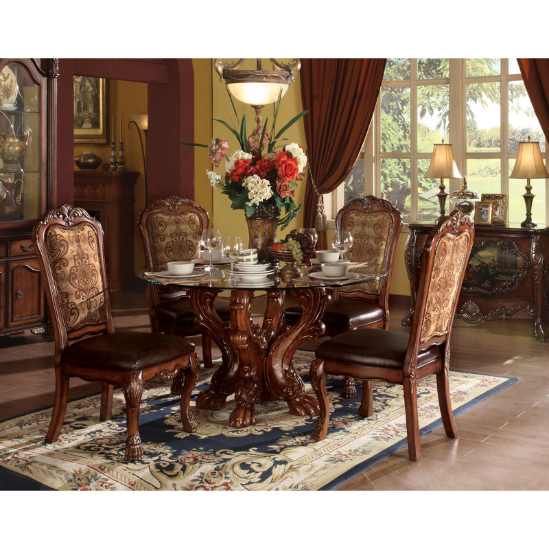 Dresden Glass Top Dining Table