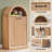 Modern Tilt Out Arched Laundry Basket Cabinet with Open Shelf,Fluted 10-Gallon Bathroom Laundry Storage Basket (Includes 1pc laundry basket)-2124583085